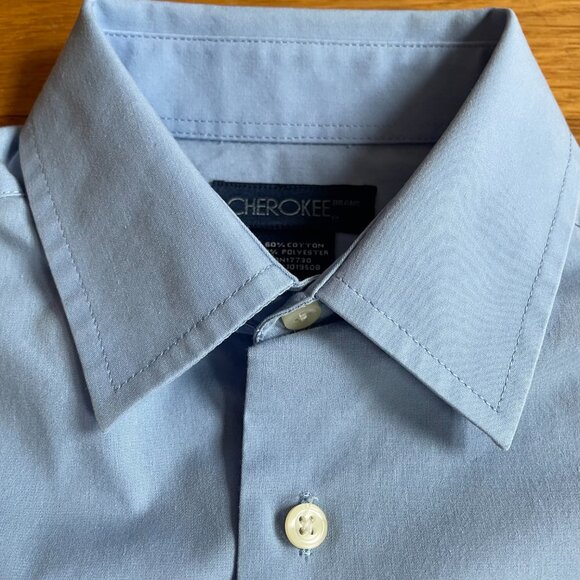 Cherokee Brand Boys Button Down Dress Shirt Blue Size M - Picture 4 of 11